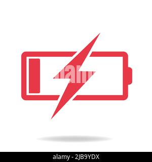 Battery charging icon isolated on white background. Battery charging icon simple sign Stock Vector