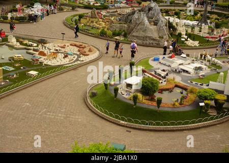 View of Miniland from the sky train in LEGOLAND Windsor, United Kingdom Stock Photo