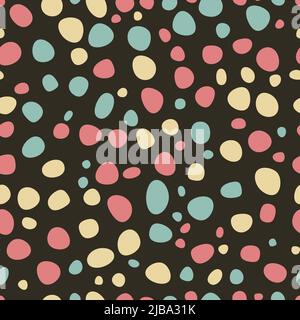 Vector seamless organic pattern with strokes. Hand drawn abstract geometric elements. Polka dots. Modern abstract poster, cover, card, fabric. Polkado Stock Vector