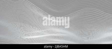 Futuristic fine lines. Abstract geometric background. Wide future technology flyer. Fluid, light banner Stock Vector
