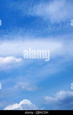 Blue sky with different types of clouds at different altitudes Stock ...
