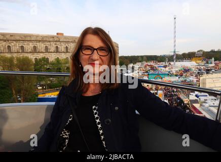 Riesenrad,  Nürnberg Volksfest, Nürnberg, Volksfest, Party, Freude, Feier, Stimmung auf der Dult in Nürnberg bei der Kongresshalle oder Kolosseum, Stock Photo