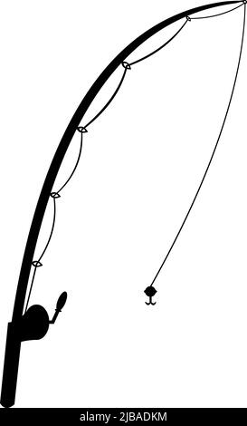 fishing pole clip art black and white