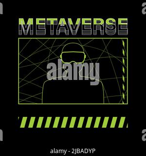 Metaverse poster. Virtual reality conception. Future style Stock Vector