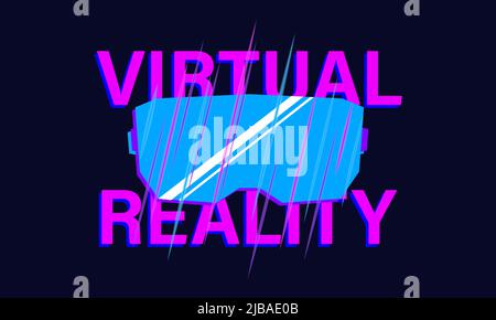 VR banner with augmented glasses, Virtual reality, Futuristic Cyber Stock Vector