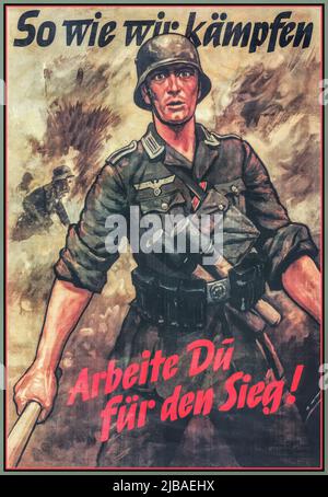 WW2 Wehrmacht soldier on the battlefield German Nazi propaganda poster ...