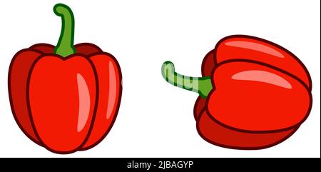 Simple red bell pepper vegetable drawing Stock Vector