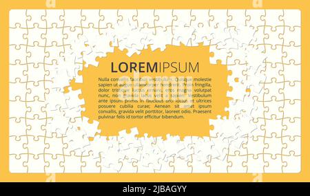 Simple jigsaw puzzle template - sides completed, empty space in middle for text Stock Vector