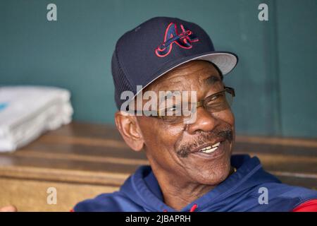 Denver CO, USA. 3rd June, 2022. Atlanta coach Ron Washington (37) during pre game with Atlanta Braves and Colorado Rockies held at Coors Field in Denver Co. David Seelig/Cal Sport Medi. Credit: csm/Alamy Live News Stock Photo