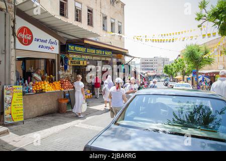 Nazareth, Israel - May 19, 2009: Shopping street in the Old town of Nazareth Stock Photo