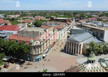 View of Subotica in Vojvodina from the town hall tower Stock Photo