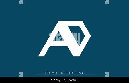Alphabet letters Initials Monogram logo AD , DA Stock Vector