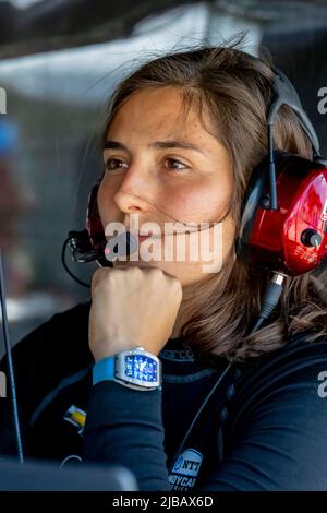 Detroit, MI, USA. 3rd June, 2022. TATIANA CALDERON (11) (R) of Bogota, Columbia prepares to practice for the Chevrolet Detroit Grand Prix at Belle Isle Park in Detroit MI. (Credit Image: © Walter G. Arce Sr./ZUMA Press Wire) Stock Photo