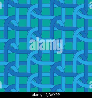 Geometric seamless pattern. Interlocking waves textile print. Vector illustration. Stock Vector