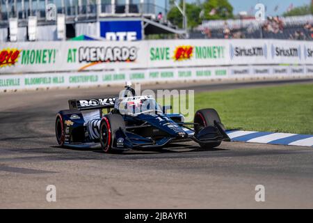 Detroit, MI, USA. 4th June, 2022. TATIANA CALDERON (11) (R) of Bogota, Columbia prepares to practice for the Chevrolet Detroit Grand Prix at Belle Isle Park in Detroit MI. (Credit Image: © Walter G. Arce Sr./ZUMA Press Wire) Stock Photo