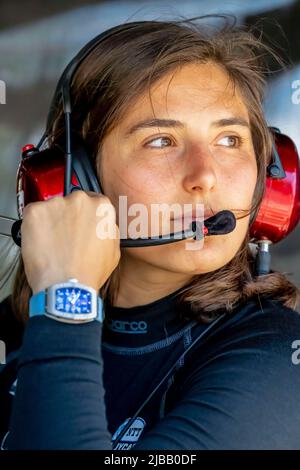 Detroit, MI, USA. 3rd June, 2022. TATIANA CALDERON (11) (R) of Bogota, Columbia prepares to practice for the Chevrolet Detroit Grand Prix at Belle Isle Park in Detroit MI. (Credit Image: © Walter G. Arce Sr./ZUMA Press Wire) Stock Photo