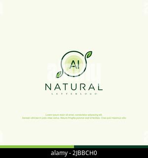 AI Initial natural logo template vector Stock Vector