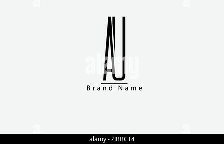 AU UA vector logo design template Stock Vector