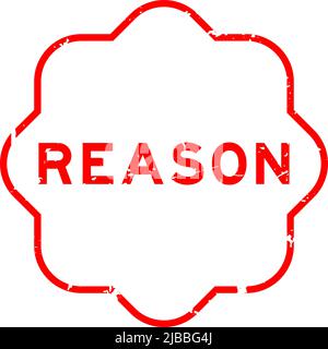Grunge red reason word rubber seal stamp on white background Stock Vector
