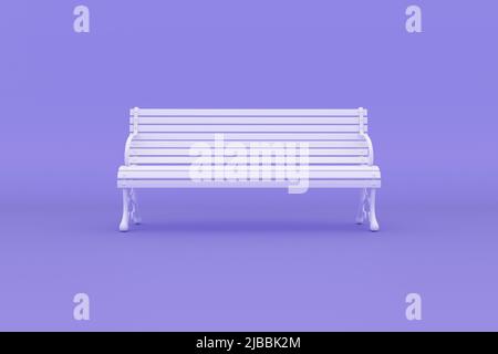 Park chair isolated on pink purple background, 3D rendering. Stock Photo