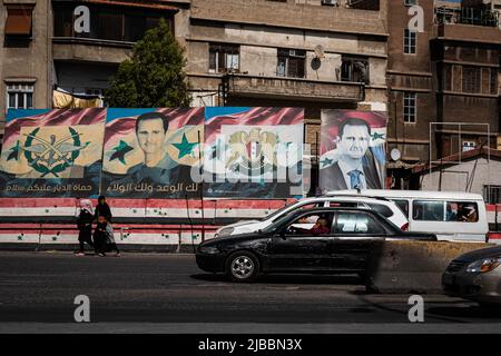Damascus, Syria -May, 2022: Portrait image of Bashar al-Assad, President of Syria