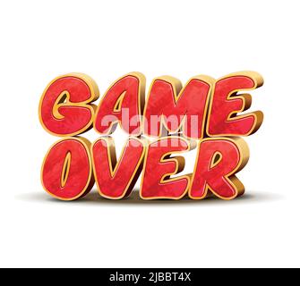 Game over icon for game design. Game over vector interface message. Game end, text game over, icon game over, final game over illustration Stock Vector