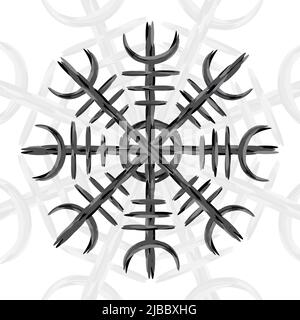 Runic viking grey brush symbol Stock Vector