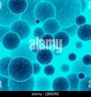 Vector abstract sphere blue cocci bacteria cells concept Stock Vector