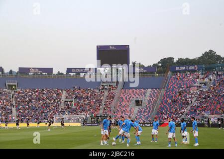 Bologna, Italy, 4th June 2022. A general view as players warm up prior to the UEFA Nations League match at Stadio Renato Dall'Ara, Bologna. Picture credit should read: Jonathan Moscrop / Sportimage Stock Photo