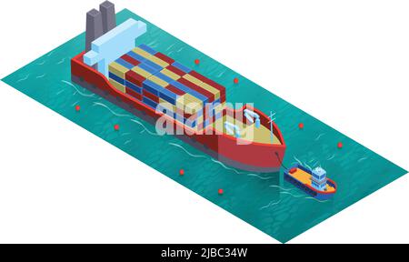 Isometric water transport composition with square platform water ...