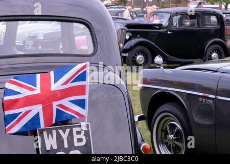 Classic car show in Ramsgate part of the Platinum Jubilee celebrations Stock Photo