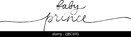 Baby prince hand drawn line vector lettering. Stock Vector