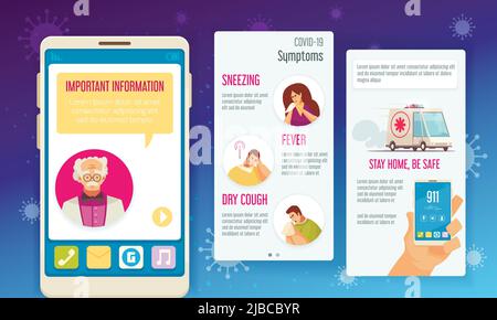 Medicine hygiene virus coronavirus set of vertical mobile backgrounds with editable text and doodle style icons vector illustration Stock Vector