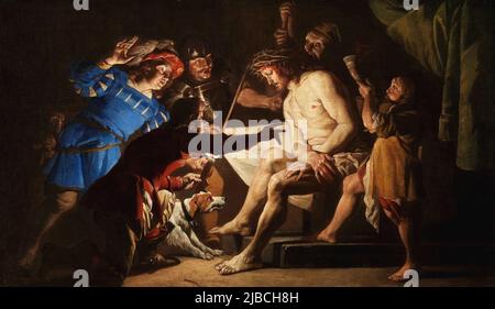 The mocking of Christ by Matthias Stom  (1615–1649) Stock Photo