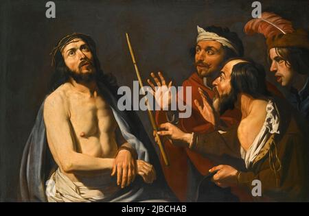 The mocking of Christ by Matthias Stom  (1615–1649) Stock Photo