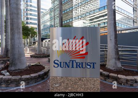 Truist sign; American bank holding company headquartered in Charlotte ...