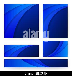 blue curtain cover set templates Stock Vector