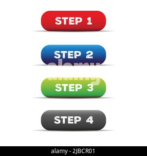 Step one two three four progress Stock Vector