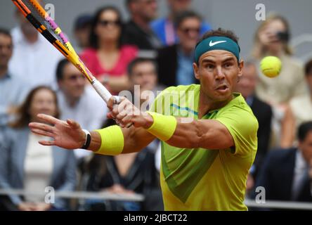 Paris, France. 05th June, 2022. Roland Garros French Open Day 15 05/06/2022 Rafa Nadal (ESP) plays Casper Ruud (NOR) in Men's singles final Credit: Roger Parker/Alamy Live News Stock Photo