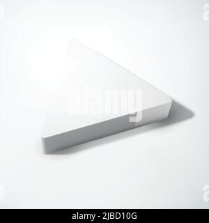 Abstract geometric blank concept with 3d gray realistic triangle on light background isolated vector illustration Stock Vector