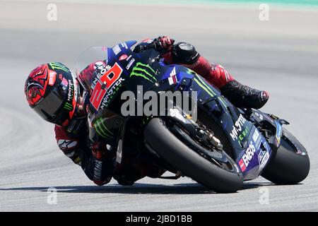 Barcelona, Spain. 05th June, 2022. 2022 Jun 5th. Gran Premi Monster Energy de Catalunya, MotoGP, race: Fabio Quartararo (FRA), Monster Energy Yamaha MotoGP Credit: Joma/Alamy Live News Stock Photo