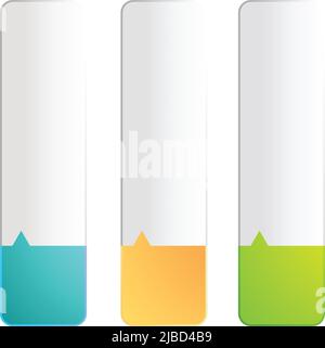 Set of three colorful realistic banners of the same size diveded on two colors vector illustration Stock Vector