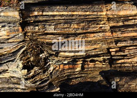 Layers of extrates in the earth's crust Stock Photo
