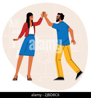 High-five vector concept. Stock Vector