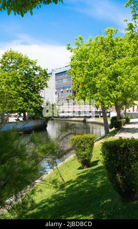 embankment in park of Aveiro, Portugal Stock Photo