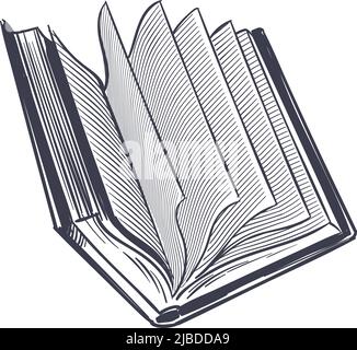 Books Engraving Vintage Open Book Engrave Sketch Drawn Hand