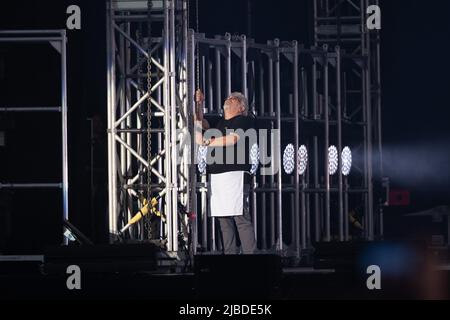 Reggio Emilia, Italy. 04th June, 2022. Opening during Luciano Ligabue - 30 Anni in un giorno, Italian singer Music Concert in Reggio Emilia, Italy, June 04 2022 Credit: Independent Photo Agency/Alamy Live News Stock Photo