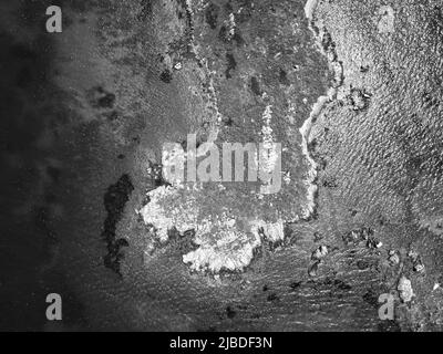 Black and White aerial view over La Maddalena Stock Photo