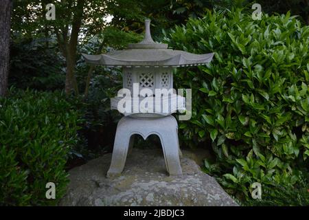 Freiburg, Germany - April 2022: Japanese garden in public park called 'Seepark' Stock Photo