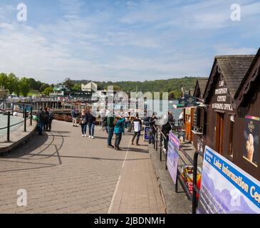 Lakeside at Bowness on Windermere,Lake District,Cumbria,England,UK Stock Photo